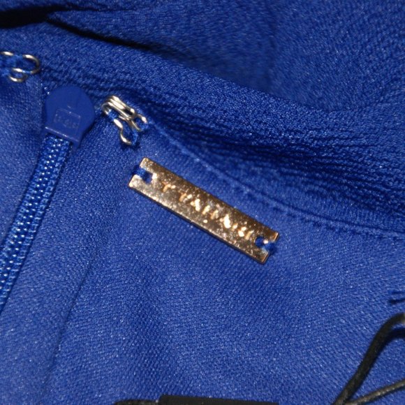 TAHARI Cobalt V-Neck Ruffle Sleeve Jumpsuit 8 NEW - Picture 5 of 10